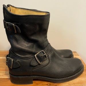 💥SOLD💥 Frye Black Leather Moto Boots